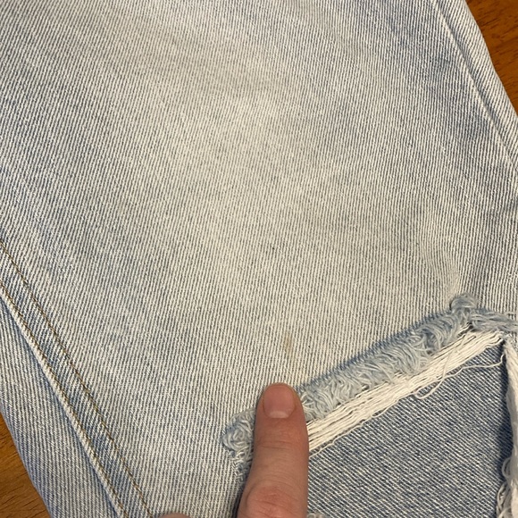 TNR Womens Size 27 Distressed Ripped High Rise Mom Jeans Blue Denim Frayed Hem - Picture 16 of 16